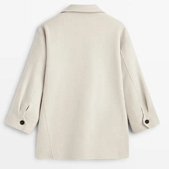 Massimo Dutti Oversized Wool Blend Coat With Pockets Size M - Picture 8 of 17